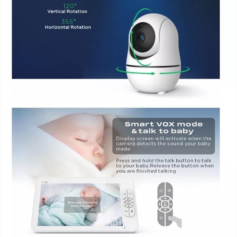 Wireless Baby Monitor With 7 Screen Night Vision & Two-Way Intercom