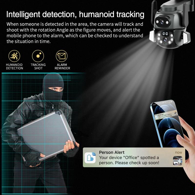 Waterproof Wifi Camera With Dual Light Source And 4Mp Zoom