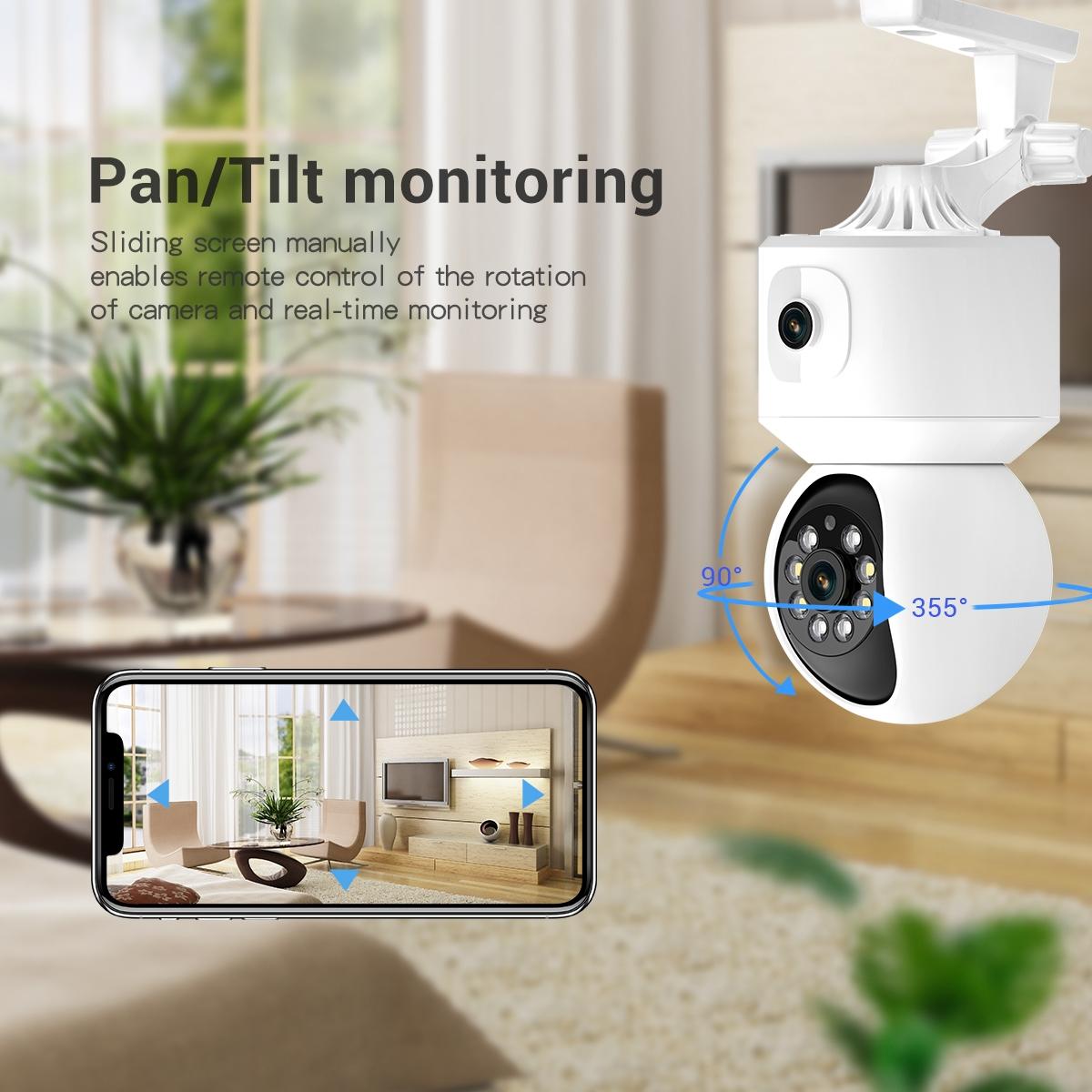 2Mp Dual Lens Dual Screen Wifi Camera With Two-Way Voice & Motion Detection - Surveillance