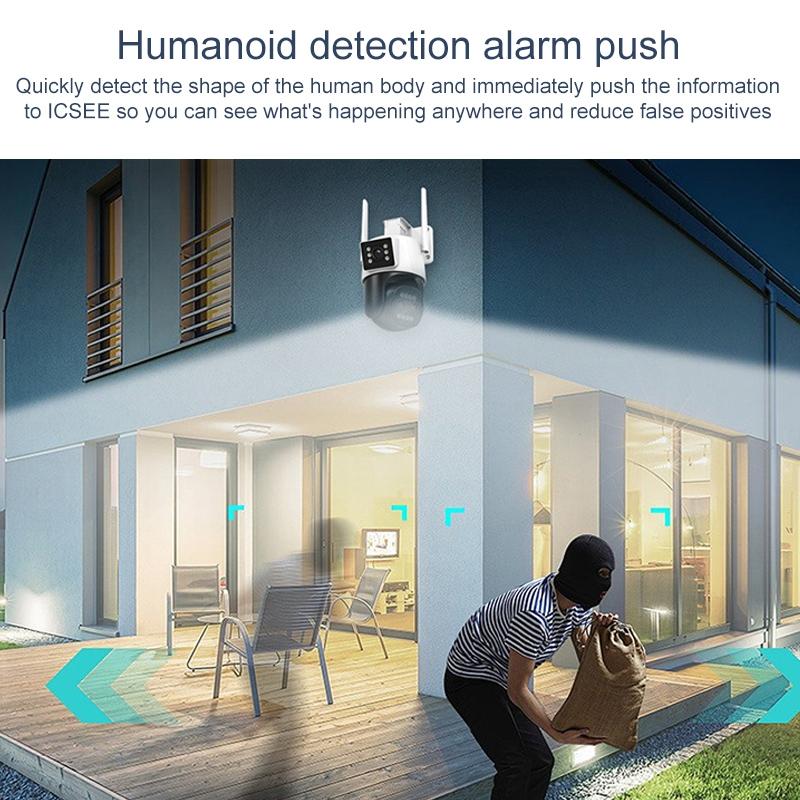 Smart Dual Dome Camera With Humanoid Recognition And Wifi Alarm