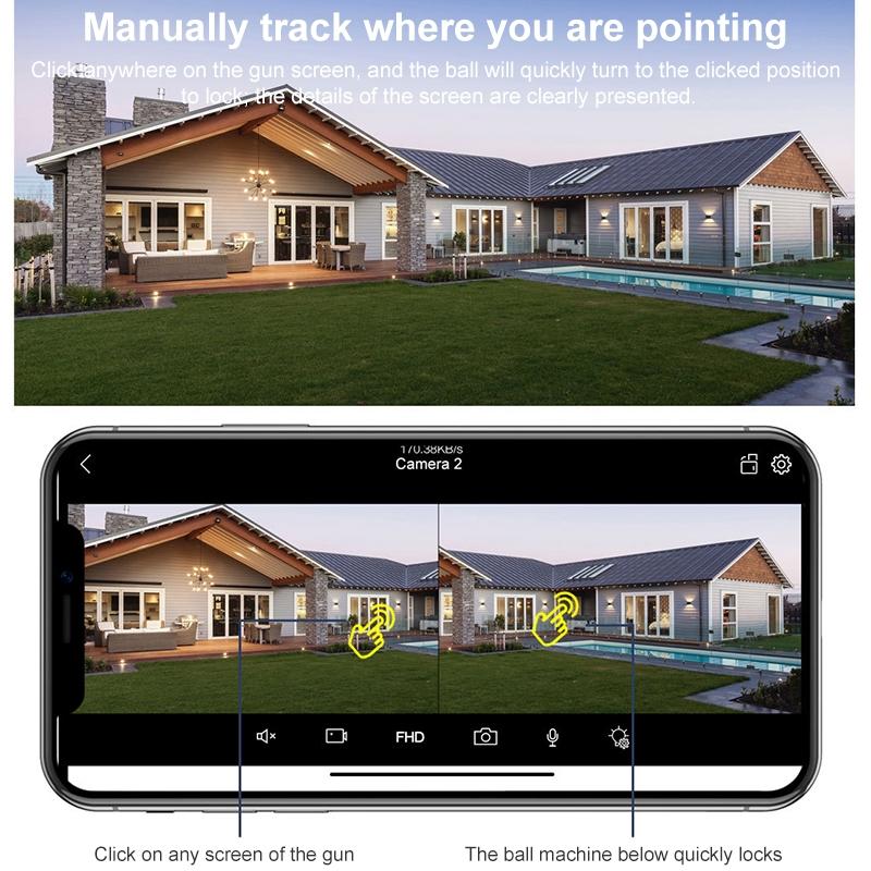 3Mp Wifi Triple Camera With Two-Way Voice Intercom & Infrared Night Vision - Supports
