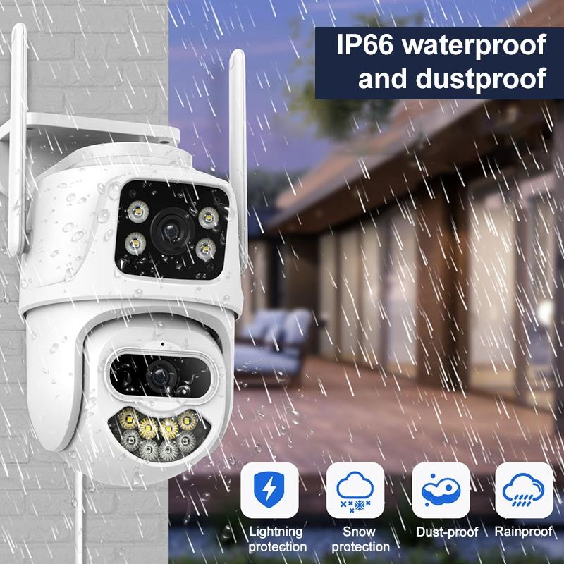 3Mp Wifi Triple Camera With Two-Way Voice Intercom & Infrared Night Vision - Supports