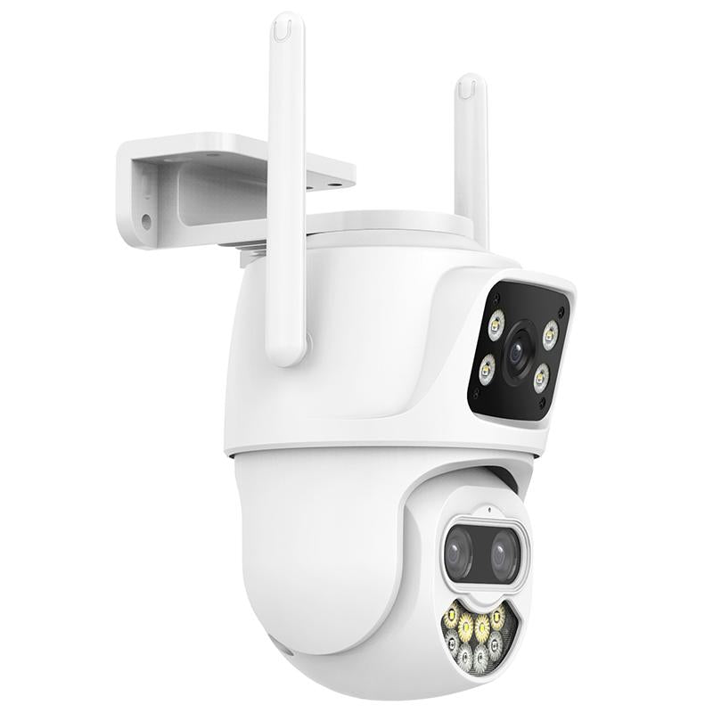 3Mp Wifi Triple Camera With Two-Way Voice Intercom & Infrared Night Vision - Supports