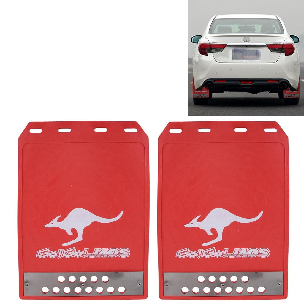 Premium Heavy Duty Molded Splash Front And Rear Mud Flaps Fender Guard Medium Size Random Pattern Delivery - Red
