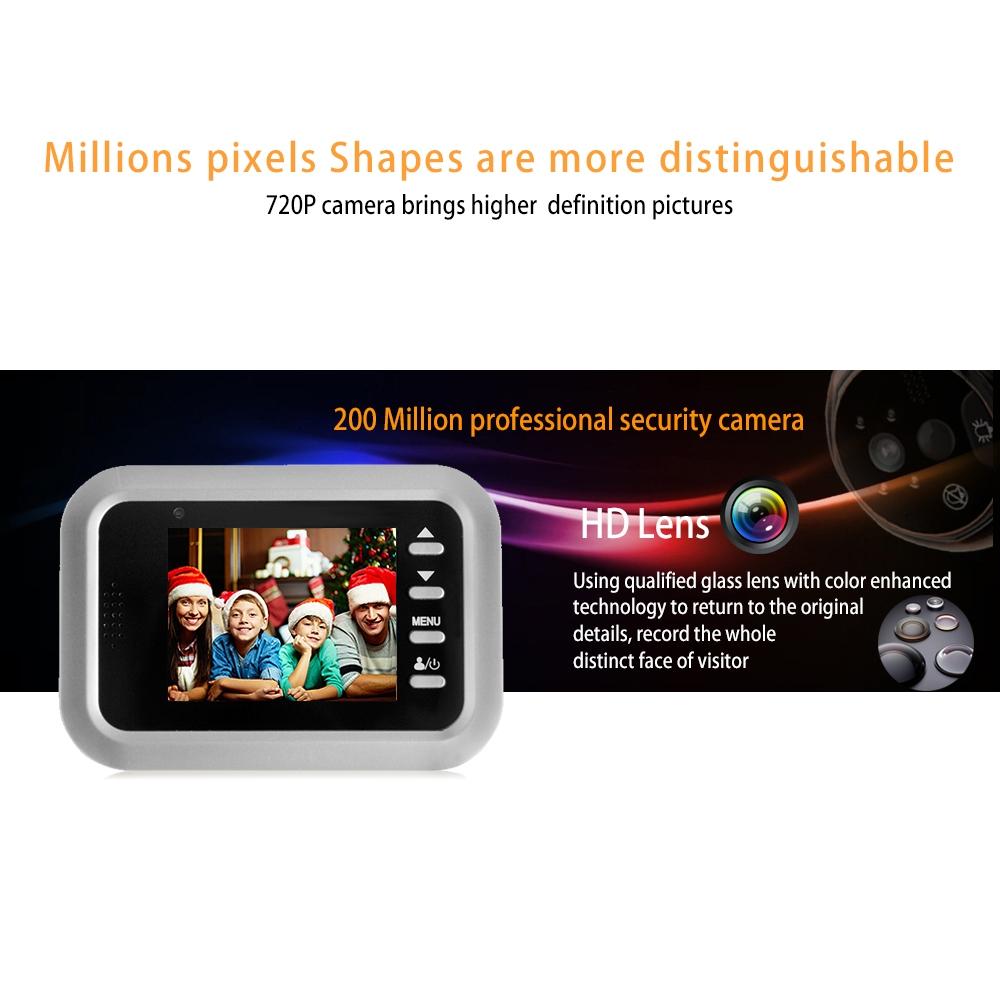 2.4 Screen 2.0Mp Security Camera With Tf Card Slot - Silver