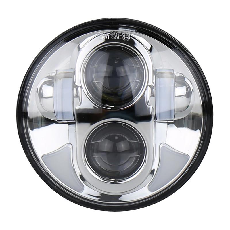 5.75 Inch Dc12V 6000K - 6500K 40W Car Led Headlight For Harley Silver
