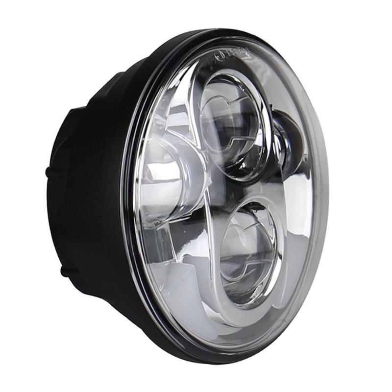5.75 Inch Dc12V 6000K - 6500K 40W Car Led Headlight For Harley Silver