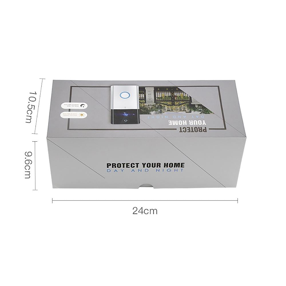 Smart Wifi Video Doorbell With Night Vision & Motion Detection - Silver