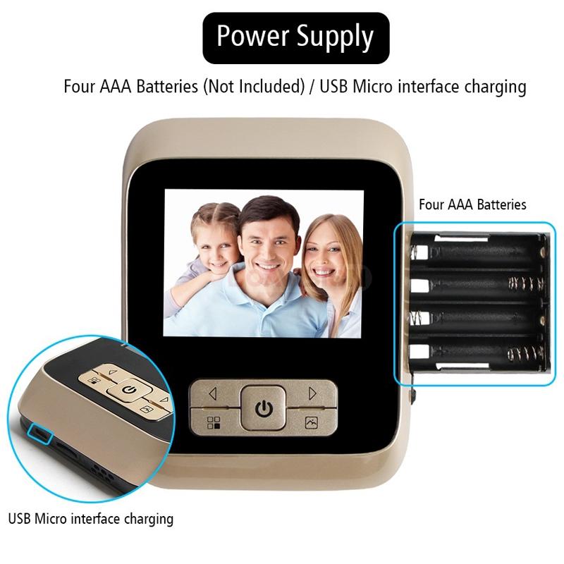 3.0 Tft Display Digital Door Viewer With 3.0Mp Camera Tf Card Support & Night Vision - 32Gb Max - Bronze