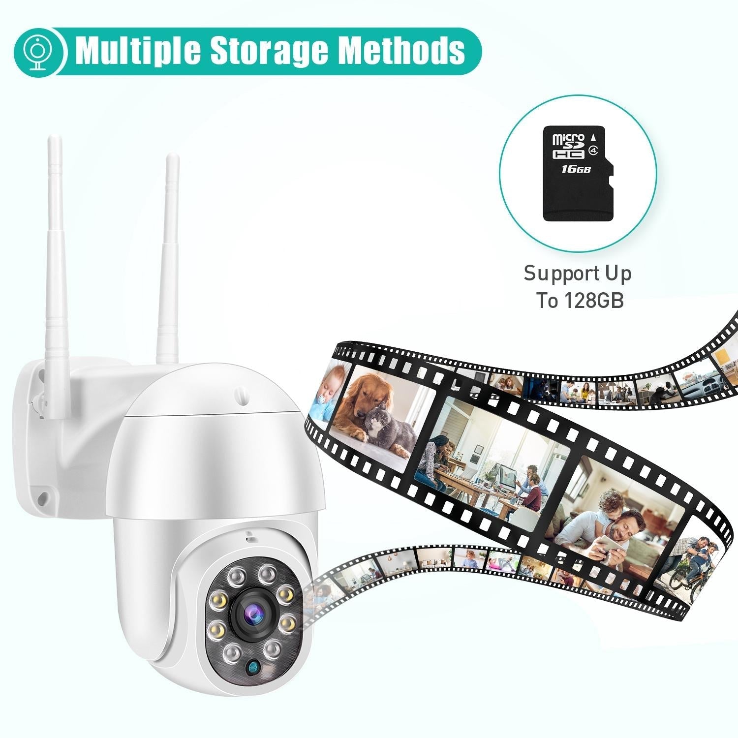 Waterproof Ptz Wifi Camera With Night Vision & Two-Way Voice Intercom & Motion Detection