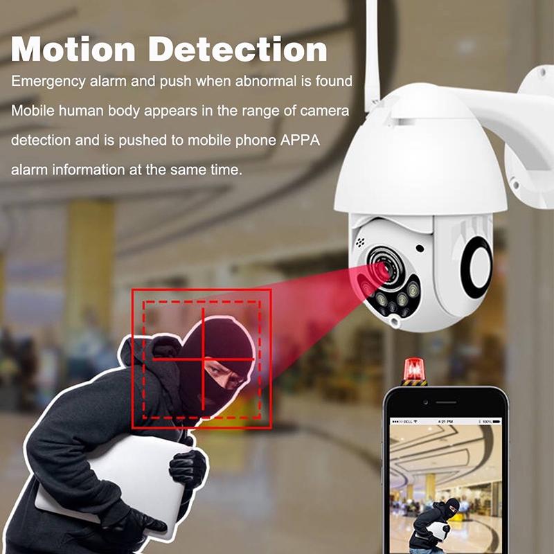 Outdoor Hd Ptz Camera With Night Vision & Motion Detection - Waterproof