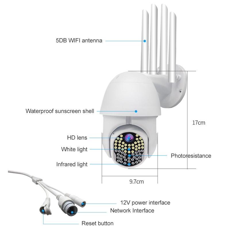 1080P Hd Wifi Ip Camera With Night Vision Motion Detection Two-Way Intercom & Tf Card Support
