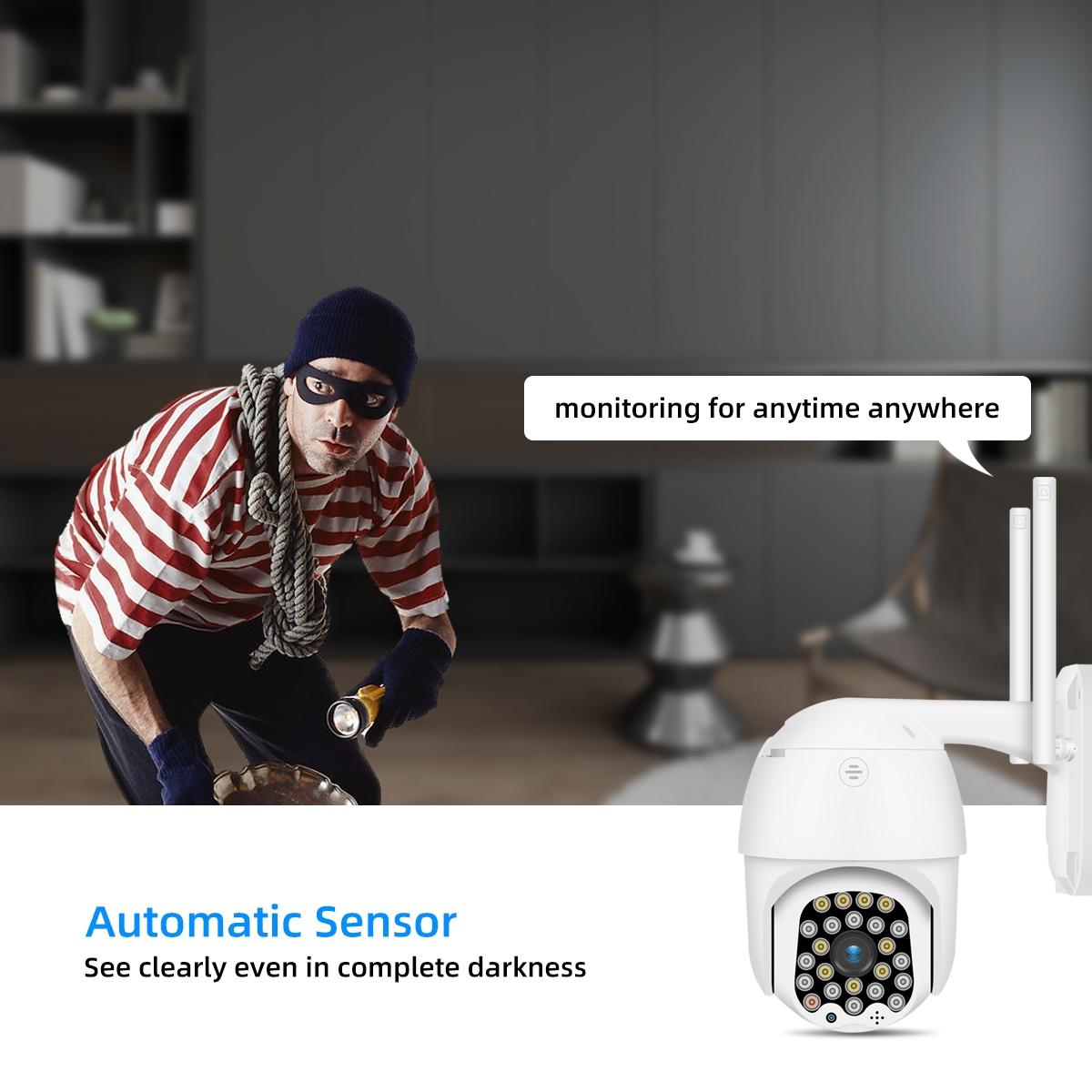 1080P Wifi Ip Camera With Night Vision Motion Detection Two-Way Audio & Tf Card Support