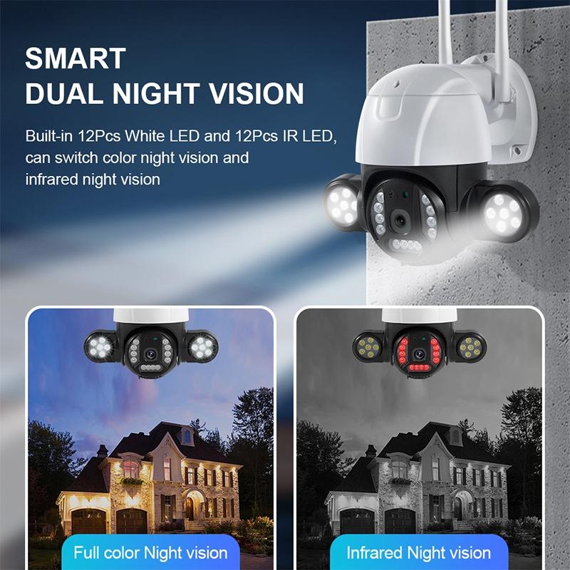 2.4G Wireless Ip Camera With 3.0Mp Motion Detection Two-Way Audio Night Vision And Tf Card Support - Ip65 Waterproof