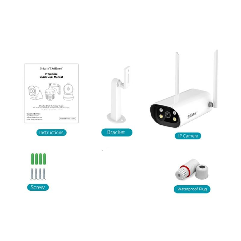 Waterproof Wifi Camera With 4.0Mp Two-Way Voice Motion Detection Night Vision & Ai Human Detection - Tf Card