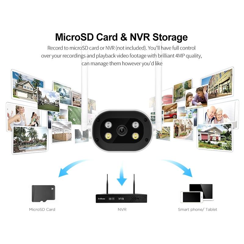 Waterproof Wifi Camera With 4.0Mp Two-Way Voice Motion Detection Night Vision & Ai Human Detection - Tf Card