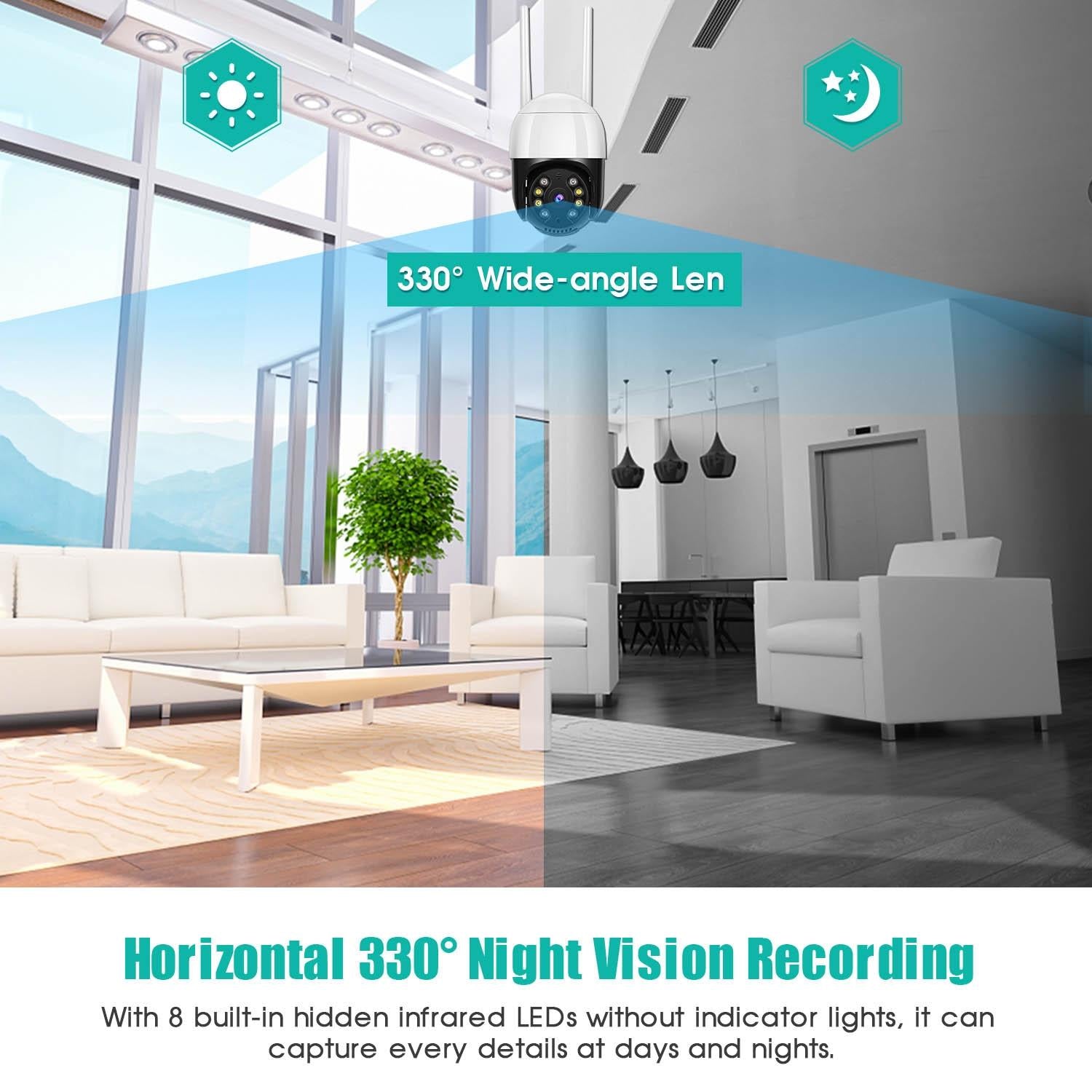 3.0Mp Wifi Ip Camera With Night Vision Motion Detection Two-Way Audio & Tf Card Support