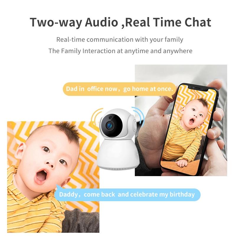 Smart Wifi Security Camera With Pan-Tilt 3.0Mp Tf Card Two-Way Audio Motion Detection Night Vision