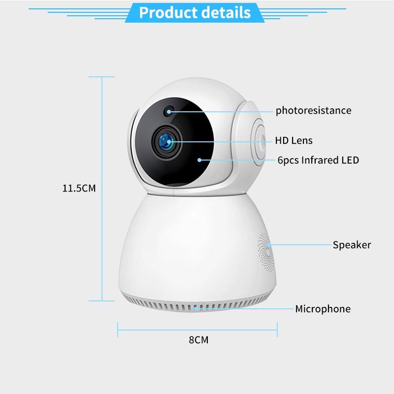 Smart Wifi Security Camera With Pan-Tilt 3.0Mp Tf Card Two-Way Audio Motion Detection Night Vision