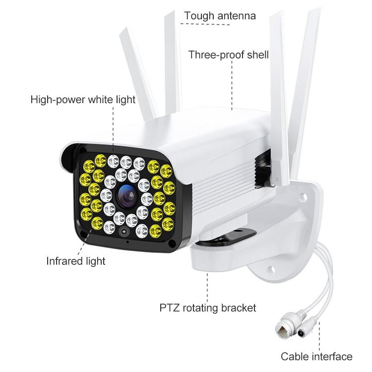 Hd Outdoor Surveillance Camera With Voice Intercom Night Vision Human Detection Tf Card Wifi Ptz Rotation