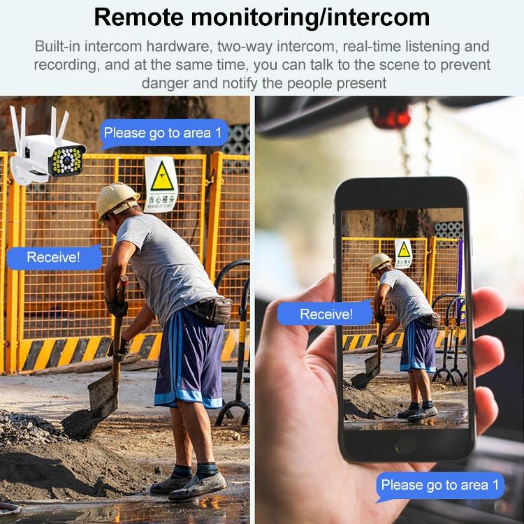 Hd Outdoor Surveillance Camera With Voice Intercom Night Vision Human Detection Tf Card Wifi Ptz Rotation