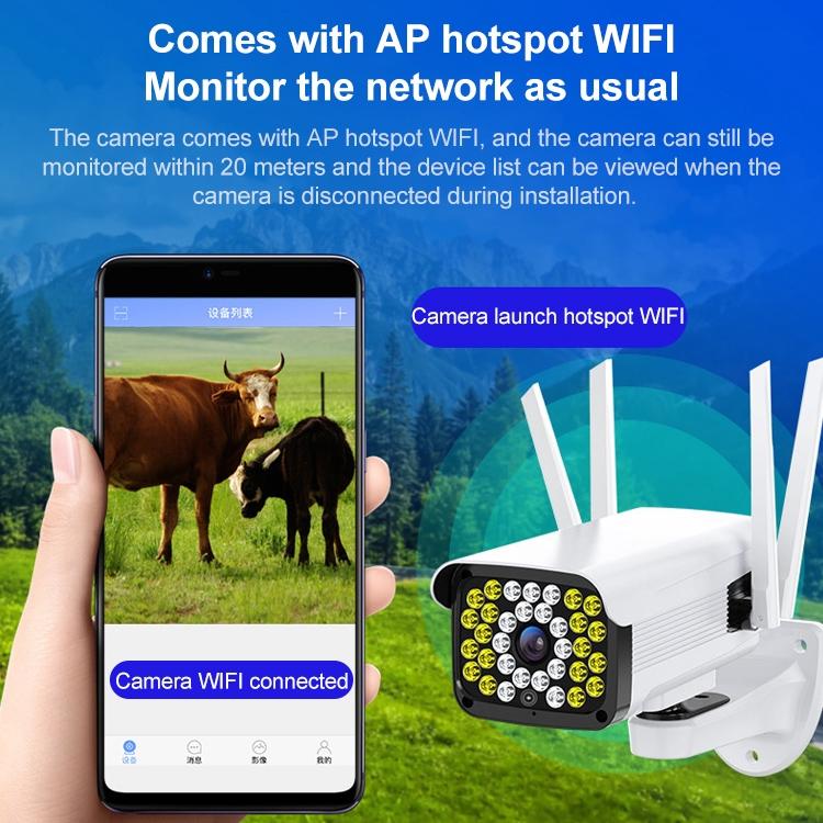 Hd Outdoor Surveillance Camera With Voice Intercom Night Vision Human Detection Tf Card Wifi Ptz Rotation