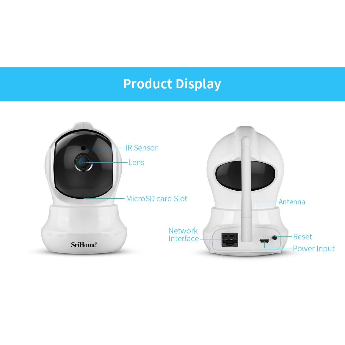Ai Ip Camera With 3.0Mp 1296P Hd Two-Way Talk Auto Tracking Humanoid Detection Night Vision Tf Card Support