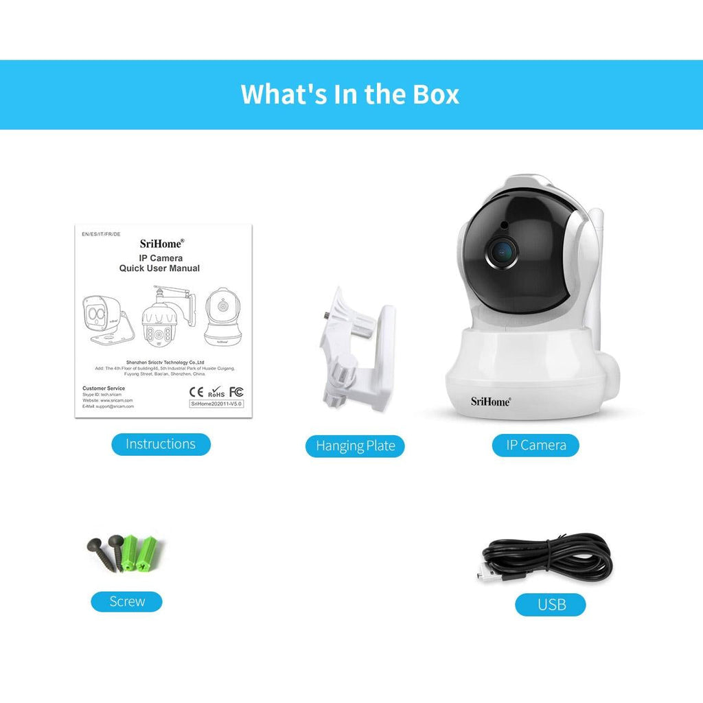 Ai Ip Camera With 3.0Mp 1296P Hd Two-Way Talk Auto Tracking Humanoid Detection Night Vision Tf Card Support
