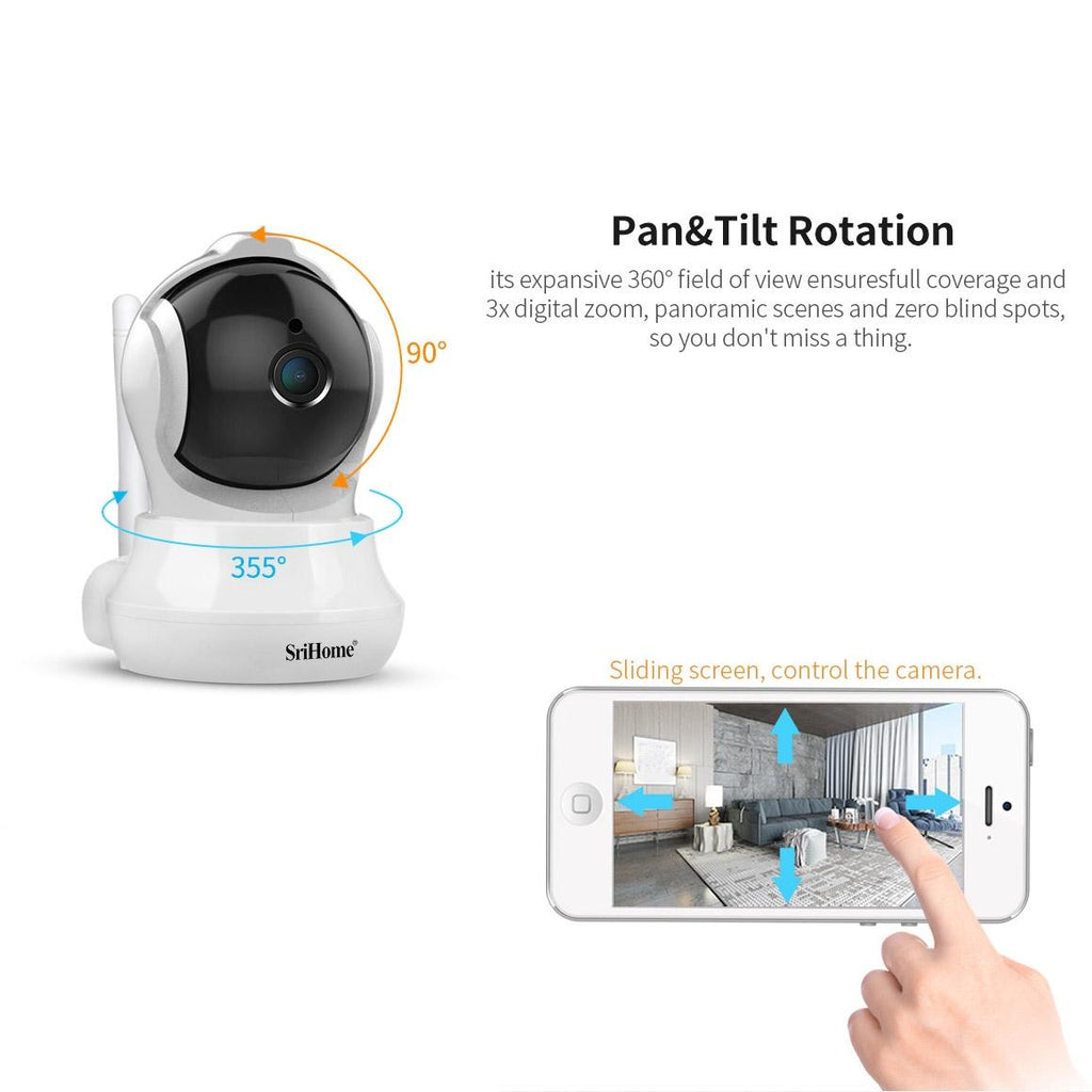 Ai Ip Camera With 3.0Mp 1296P Hd Two-Way Talk Auto Tracking Humanoid Detection Night Vision Tf Card Support