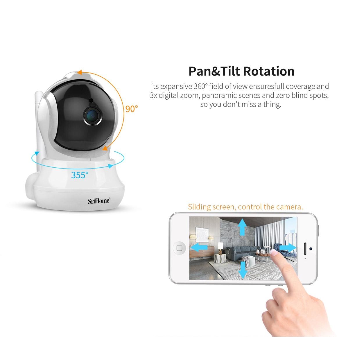 Ai Ip Camera With 3.0Mp 1296P Hd Two-Way Talk Auto Tracking Humanoid Detection Night Vision Tf Card Support