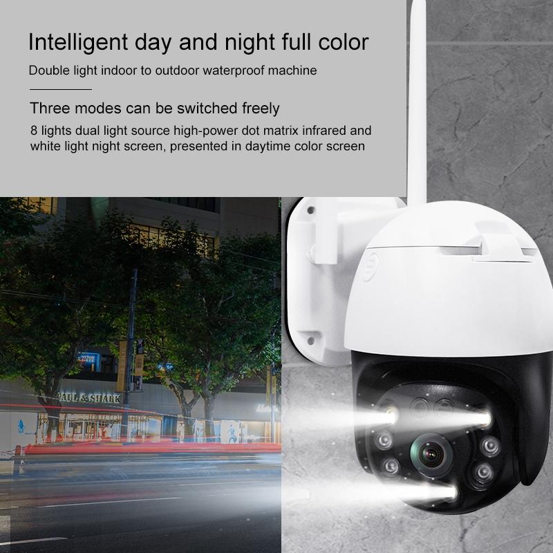 Waterproof 360 Degree Ptz Wifi Camera With 1080P Resolution 3.0Mp Lens Two-Way Voice Motion Detection And 128Gb Tf Card