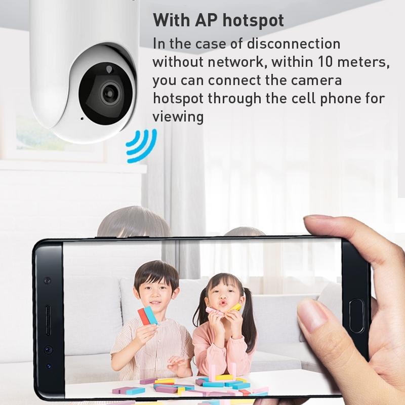 Smart Wifi Pan-Tilt Camera With 1080P Resolution Tf Card Support Two-Way Audio Motion Detection And Night Vision
