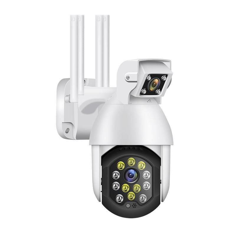 Waterproof Panoramic Ptz Wifi Camera With Dual Lens 1080P Resolution Two-Way Voice Intercom Smart Alarm And Video Playback. Supports Day / Night Full Colour And 128Gb Tf Card.