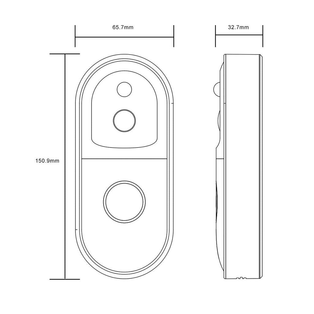 Smart Wifi Video Doorbell With Night Vision & Remote Monitoring - White