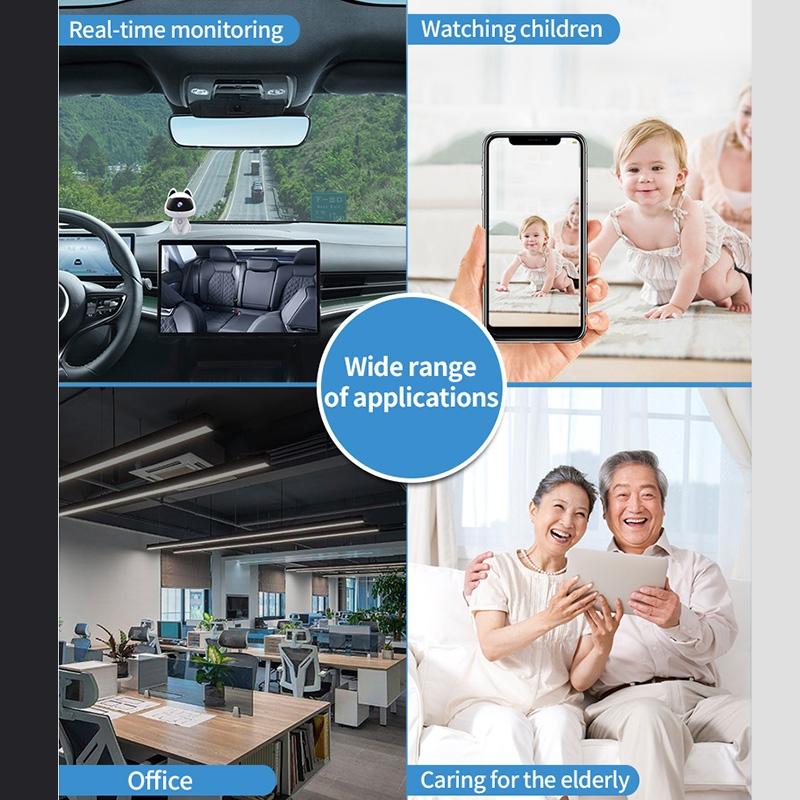 Smart Home Camera With Night Vision & Two-Way Voice & Motion Detection - Cute Pets White