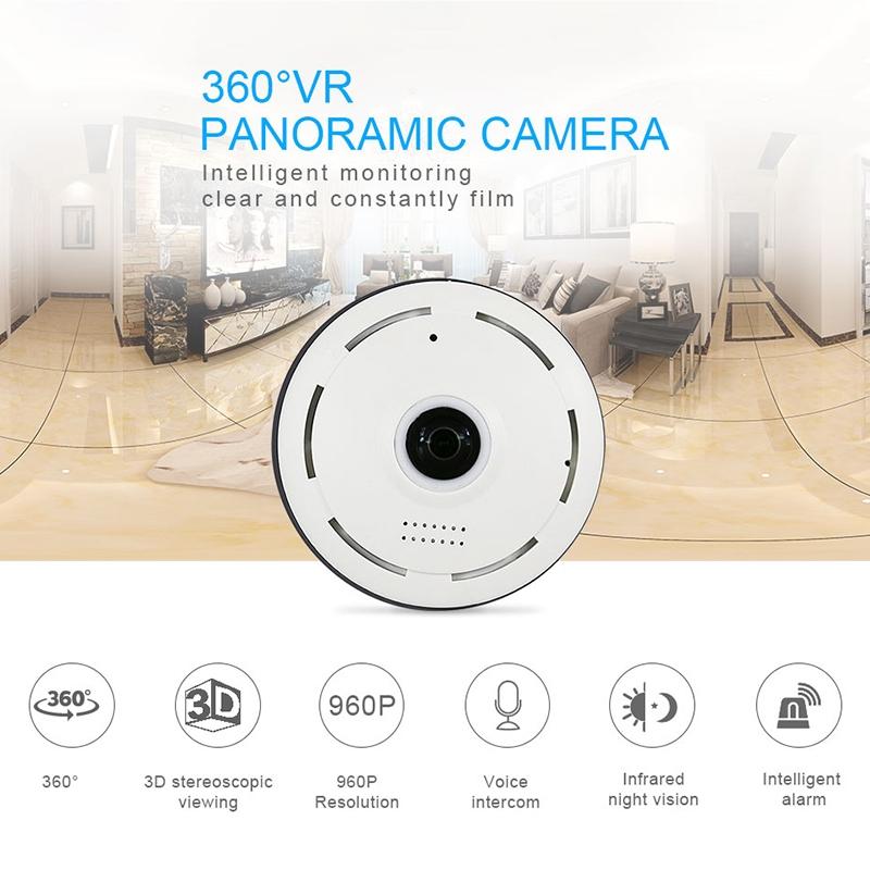 360 Degree Hd Panoramic Camera With Mobile Control And Tf Card Slot - White
