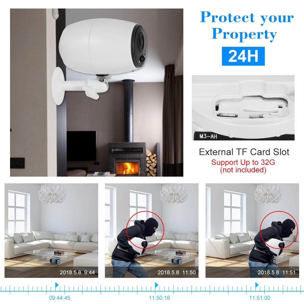 720P Wireless Wifi Camera With Two-Way Audio Night Vision Pir Detection And Ip54 Waterproofing
