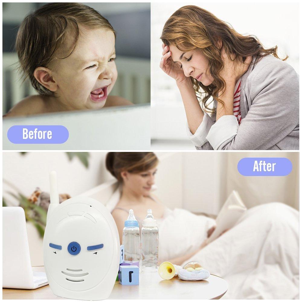 Wireless 2.4Ghz Baby Monitor With Two-Way Voice Talk - White