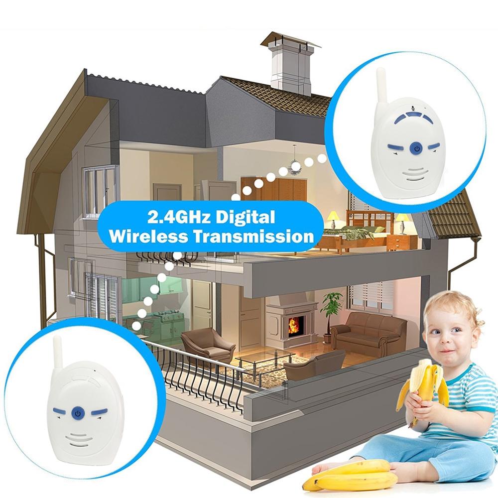 Wireless 2.4Ghz Baby Monitor With Two-Way Voice Talk - White