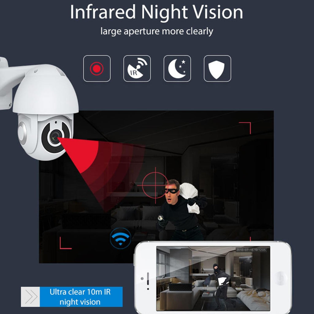 Outdoor Wifi Smart Pt Ip Camera - White