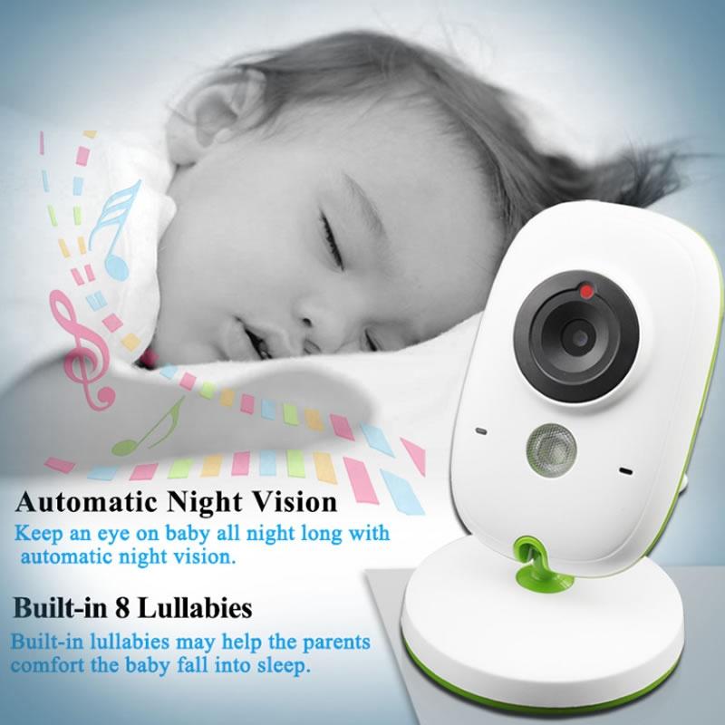 2.4 Wireless Baby Monitor With Lcd Night Vision & Two-Way Talk - White