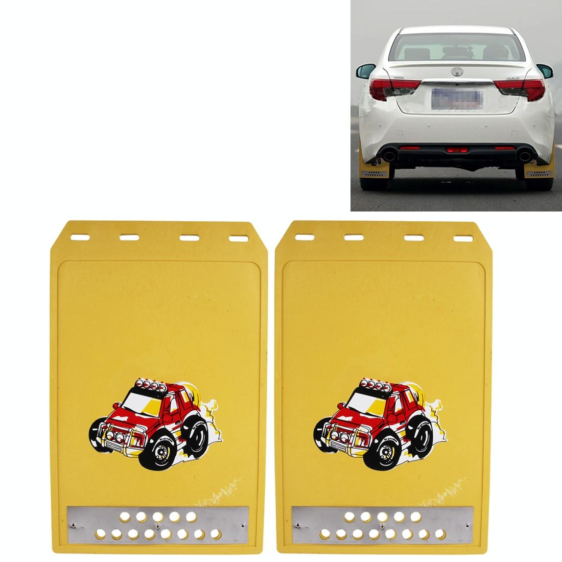 Premium Heavy Duty Molded Splash Front And Rear Mud Flaps Fender Guard Medium Size Random Pattern Delivery - Yellow