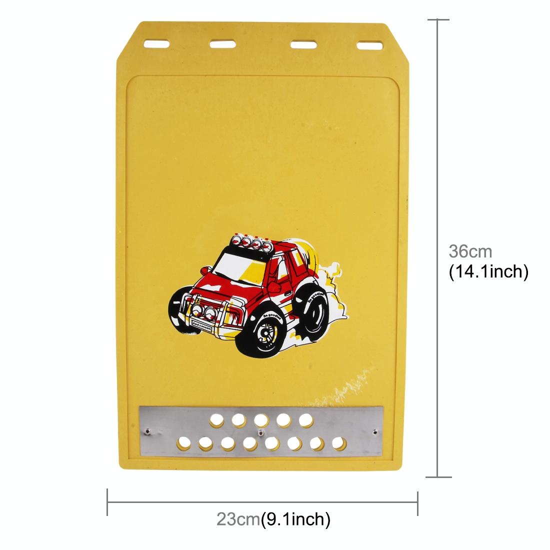 Premium Heavy Duty Molded Splash Front And Rear Mud Flaps Fender Guard Medium Size Random Pattern Delivery - Yellow