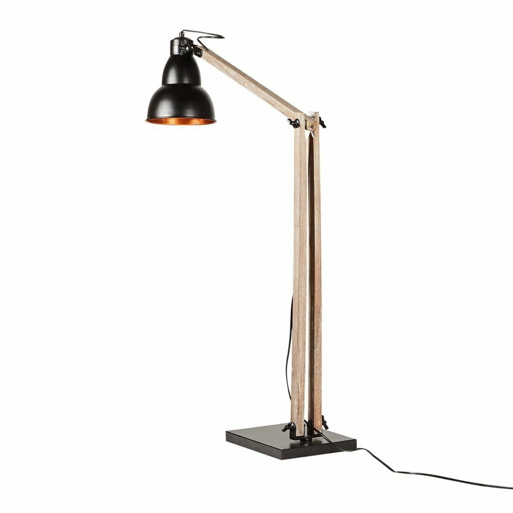 Wooden Large Floor Lamp Industrial Retro Modern Adjustable Light - Matte Black