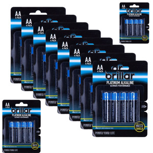 12x 4-Pack LR6 AA Platinum Alkaline Batteries Long Lasting Power Home Office Bulk