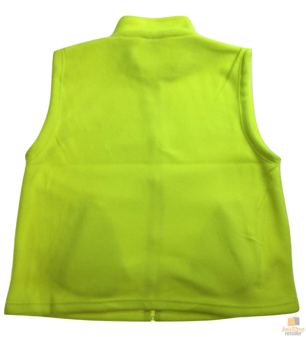PLAIN HI VIS Polar Fleece Vest Full Zip Safety Workwear High Visibility Fleecy - Fluro Yellow - L