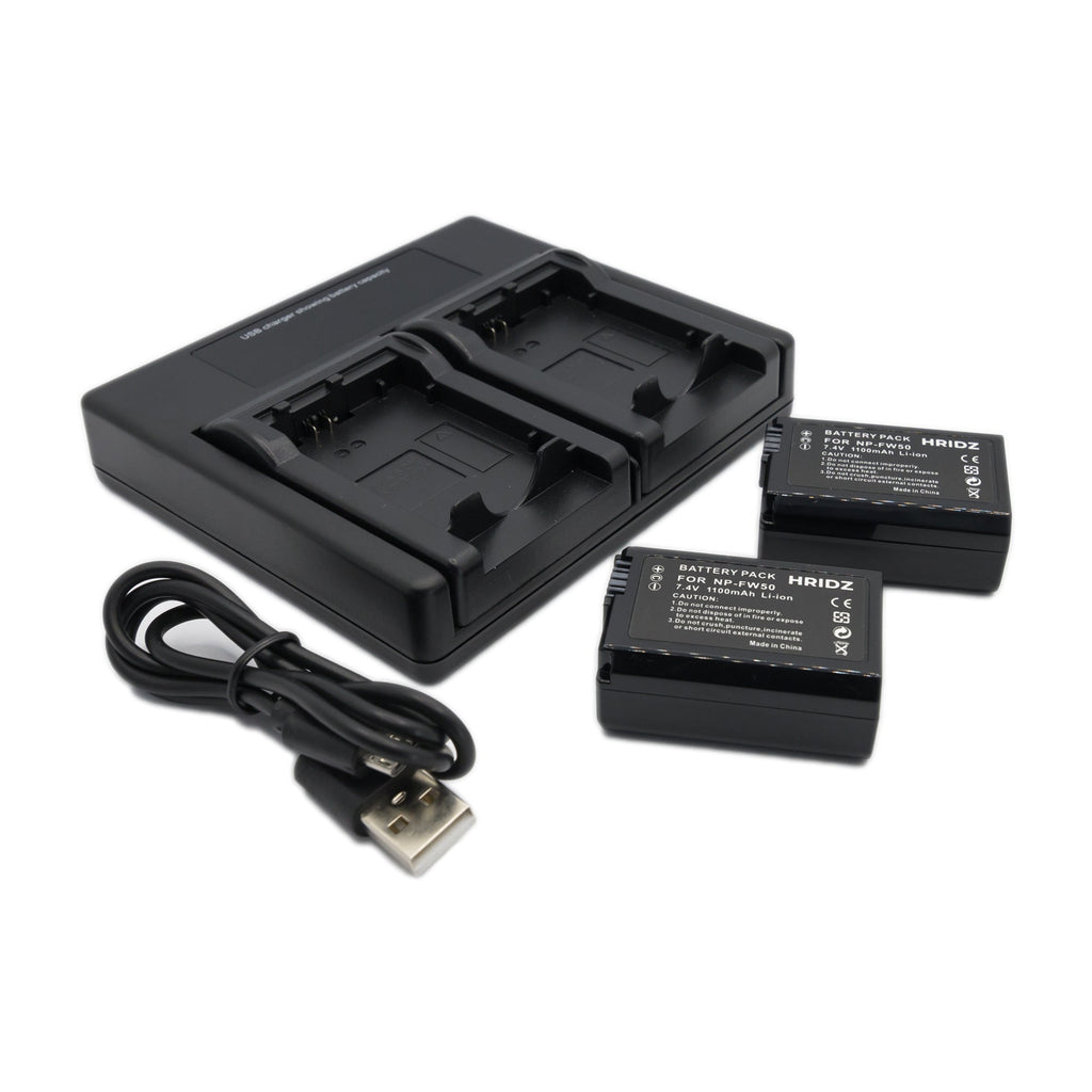 Hridz NP-FW50 Battery & Charger Pack for Sony NP-FW50 and SLT-A33,A35,A37,A55V, DSC-RX10