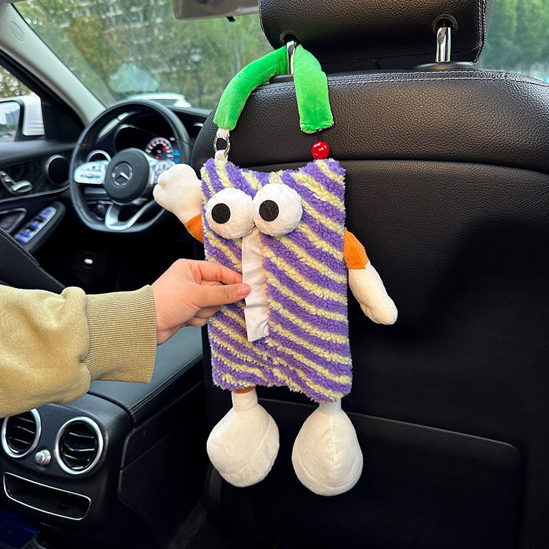 Purple Striped Tissue Holder for Car - Fun Design