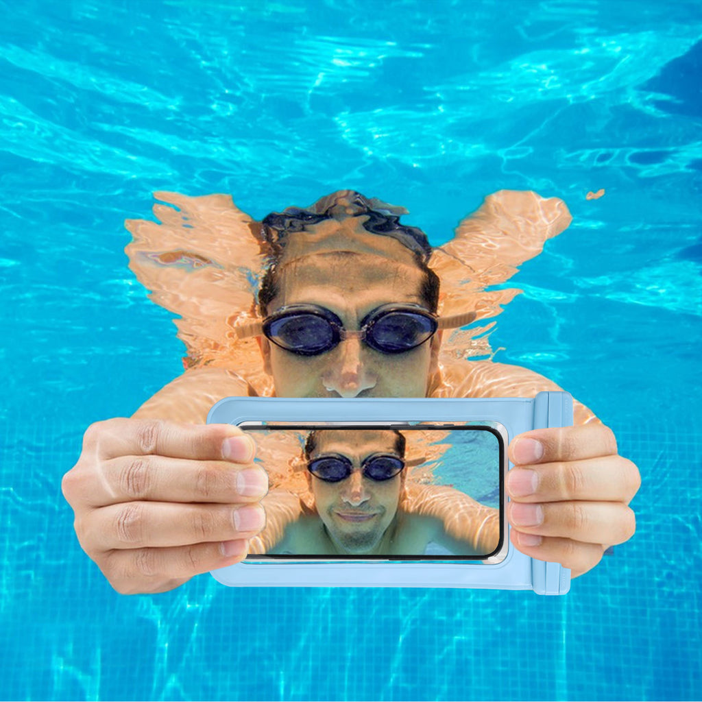 Pink Four Pieces Per Set Waterproof Phone Pouch with Clear Touchscreen Window and Lanyard