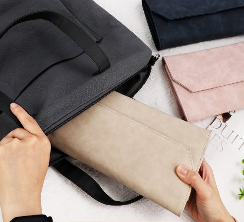 Khaki Crochet Accessories Storage Pouch - Soft Leatherette Organizer for Hooks and Tools